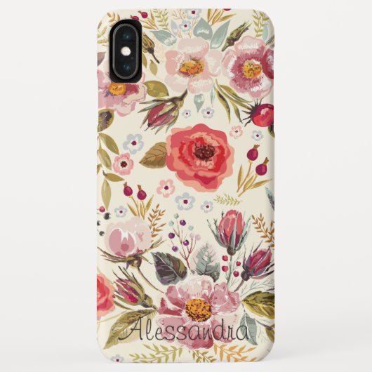  Wilde Floral Pattern Name Girl Case-Mate iPhone Case (Achterkant)