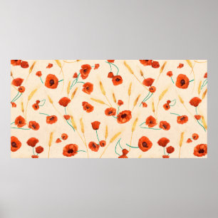 Wilde florale naadloos patroon op een lichte achte poster