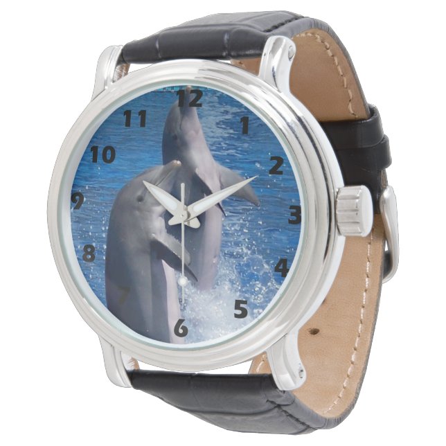 Wilde fotografie-Dolfijnen Horloge (Gekanteld)