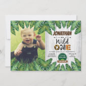 Wilde fotouitnodiging voor een verjaardagsfeestje kaart (Voorkant)