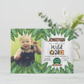 Wilde fotouitnodiging voor een verjaardagsfeestje kaart (Staand voorkant)