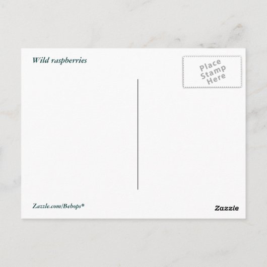 Wilde frambozen briefkaart (Achterkant)