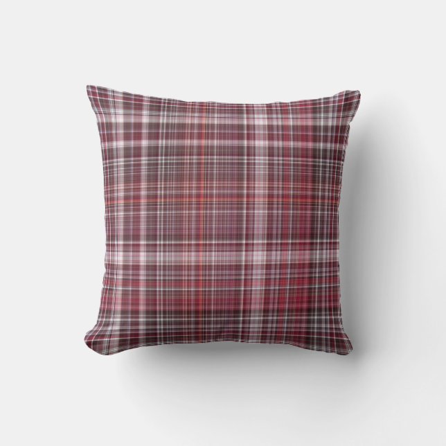 Wilde frambozen Crimson Red Plaid Kussen (Voorkant)