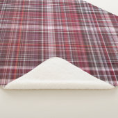 Wilde frambozen Crimson Red Plaid Sherpa Deken (3/4)