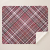 Wilde frambozen Crimson Red Plaid Sherpa Deken (Voorkant (horizontaal))
