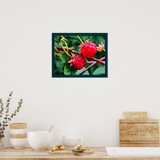 Wilde frambozen poster (Keuken)