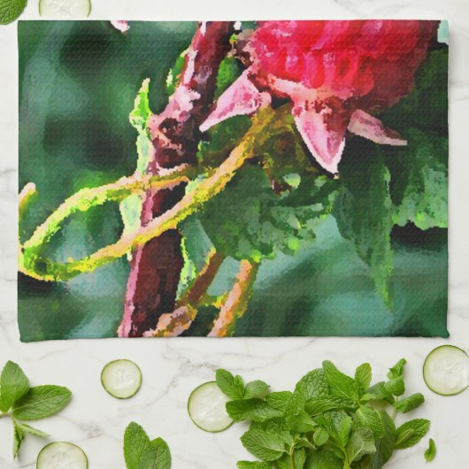 Wilde frambozen theedoek (Gevouwen)