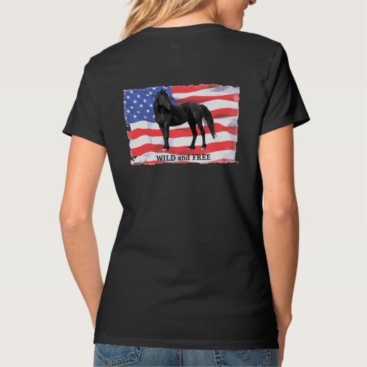 Wilde & Free American Wild Horse V Neck T-shirt (Achterkant)