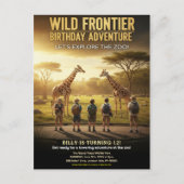 Wilde Frontier Zoo Verjaardagsfeestje Briefkaart (Voorkant)