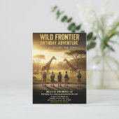 Wilde Frontier Zoo Verjaardagsfeestje Briefkaart (Staand voorkant)