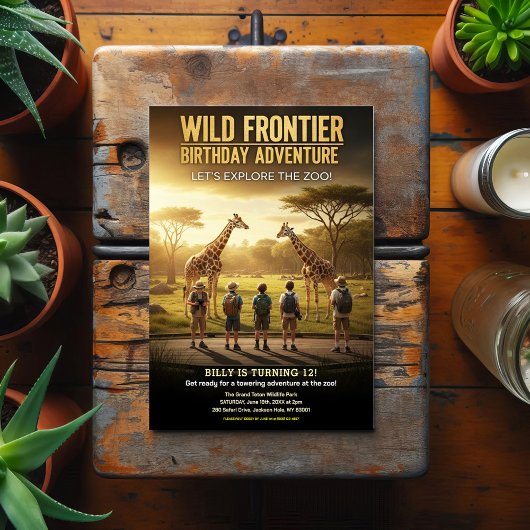 Wilde Frontier Zoo Verjaardagsfeestje Briefkaart