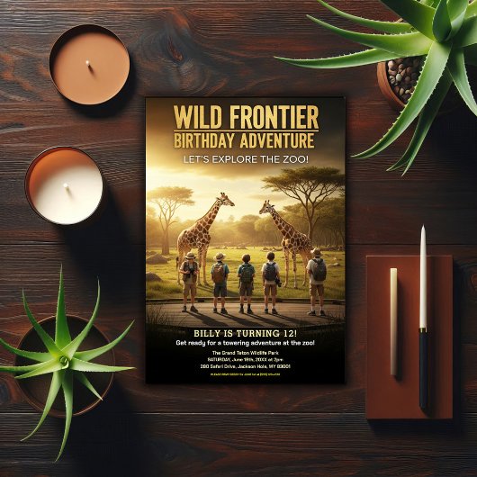 Wilde Frontier Zoo Verjaardagsfeestje Kaart
