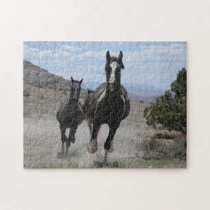 Wilde galopperende paarden legpuzzel
