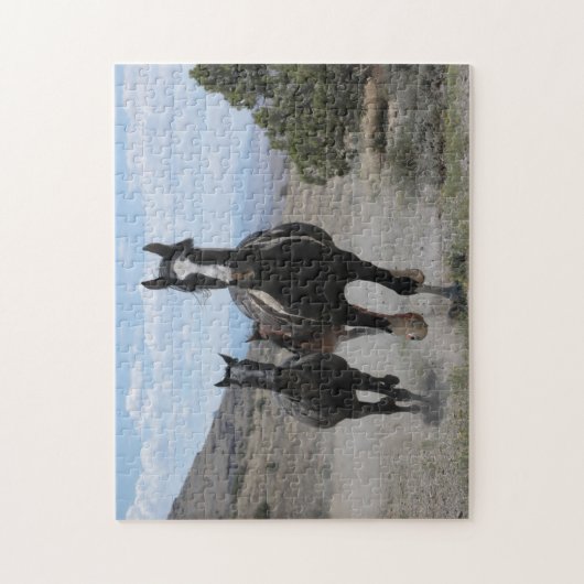 Wilde galopperende paarden legpuzzel (Verticaal)