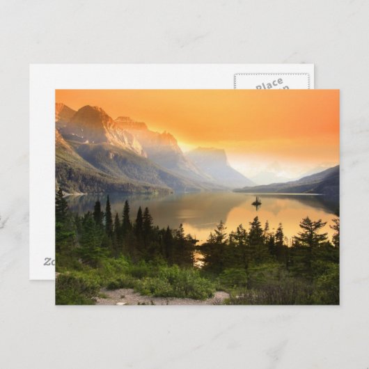 Wilde gans eiland in het nationaal park Glacier Briefkaart (Voorkant / Achterkant)