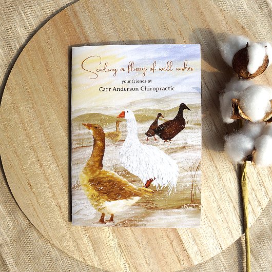 Wilde ganzen, bedrijf Logo vakantie kerst Kaart