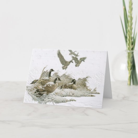 Wilde ganzen in de Kaart van de sneeuwkerst (leeg) (Voorkant)