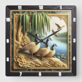 Wilde ganzen Timberland Vierkante Klok (Voorkant)