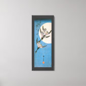 Wilde ganzen vliegen naar beneden over maan, Hiros Canvas Afdruk (Voorkant)