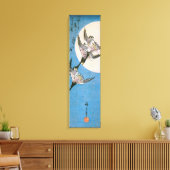 Wilde ganzen vliegen naar beneden over maan, Hiros Canvas Afdruk (Insitu (Woonkamer))