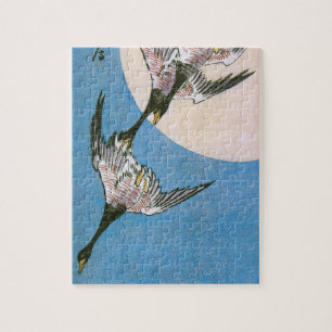 Wilde ganzen vliegen naar beneden over maan, Hiros Legpuzzel