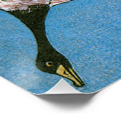 Wilde ganzen vliegen naar beneden over maan, Hiros Perfect Poster (Hoek)