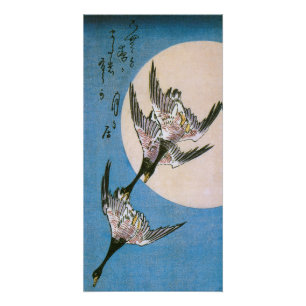 Wilde ganzen vliegen omlaag over de maan, Hiroshig Perfect Poster
