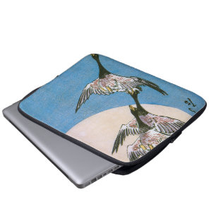 Wilde ganzen vliegend omlaag over de maan, Hiroshi Laptop Sleeve