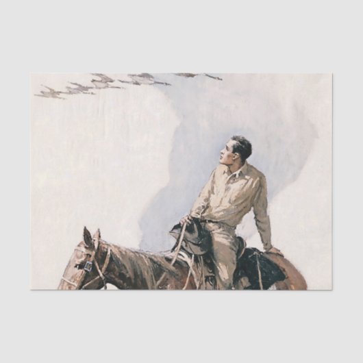 “Wilde Ganzen” Westerse kunst van WHD Koerner Tissuepapier (Voorkant)