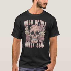 Wilde Gedistilleerde soep schedel met Rozen Tattoo T-shirt
