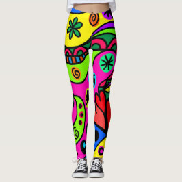 Wilde, gedurfde, heldere Abstracte psychedelische  Leggings