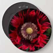 Wilde gehakte schilderij van papavers ronde button 6,0 cm (Voorkant /achterkant)