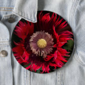 Wilde gehakte schilderij van papavers ronde button 6,0 cm (In situ)