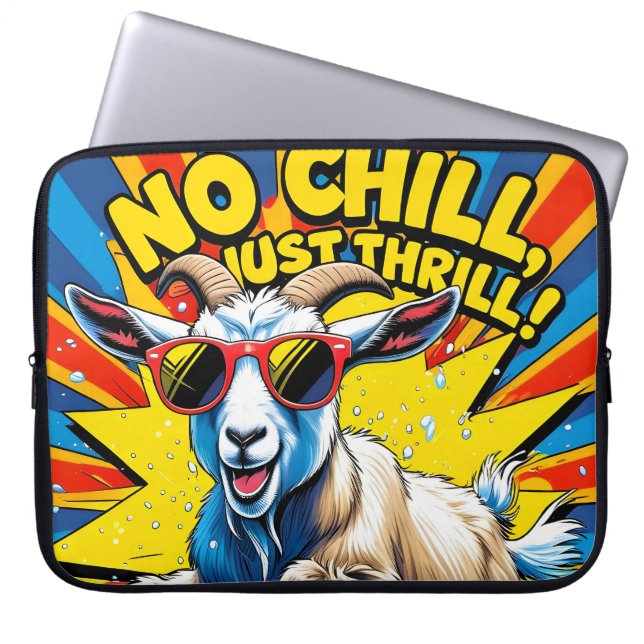 Wilde Geit Zomer Retro Pool Spetter  Laptop Sleeve (Voorkant)