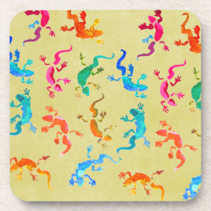 Wilde gekko reptile eco-natuur bier onderzetter