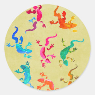 Wilde gekko reptile eco-natuur ronde sticker