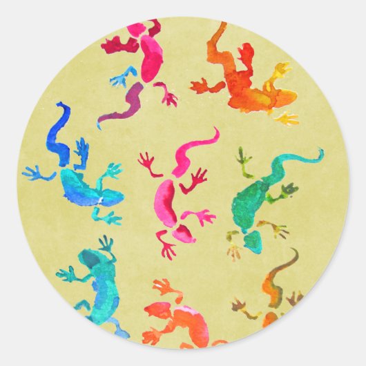 Wilde gekko reptile eco-natuur ronde sticker (Voorkant)