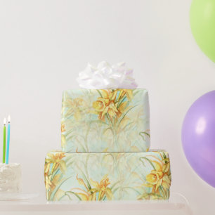 Wilde gele bloemen cadeaupapier