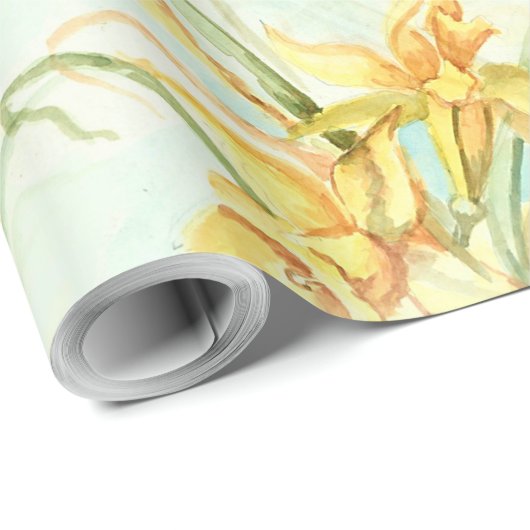 Wilde gele bloemen cadeaupapier (Rol Hoek)