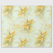 Wilde gele bloemen cadeaupapier (Vlak)