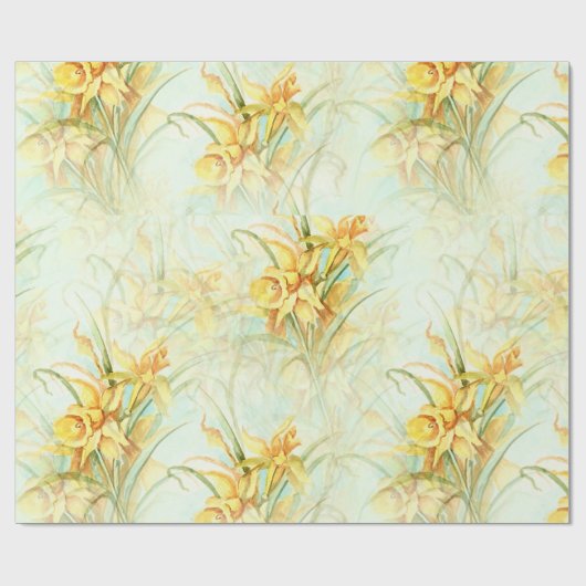 Wilde gele bloemen cadeaupapier (Vlak)