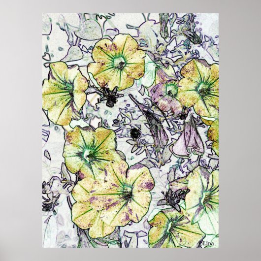 Wilde Gele Bloemen van Lina 2013 Poster (Voorkant)