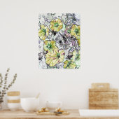 Wilde Gele Bloemen van Lina 2013 Poster (Keuken)