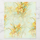 Wilde gele bloemen wijn etiket (Enkel label)