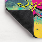 Wilde gele en zwarte acrylvlechtkunst muismat (Hoek)