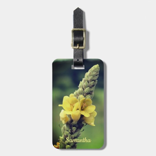 Wilde Gele Mullein Vloer op maat Bagagelabel (Voorkant verticaal)