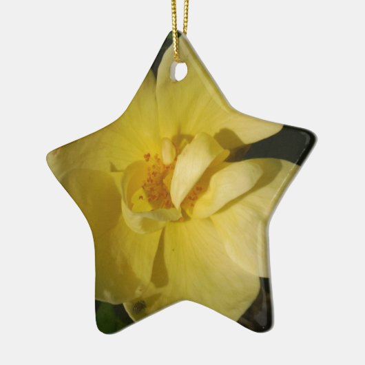 Wilde Gele Rose Keramisch Ornament (Links)