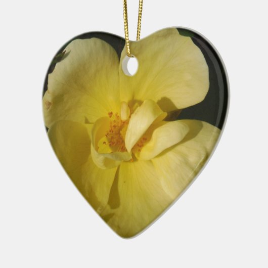 Wilde Gele Rose Keramisch Ornament (Links)