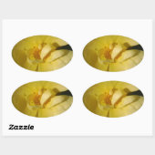 Wilde Gele Rose Ovale Sticker (Vel)