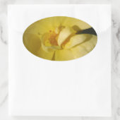 Wilde Gele Rose Ovale Sticker (Tas)